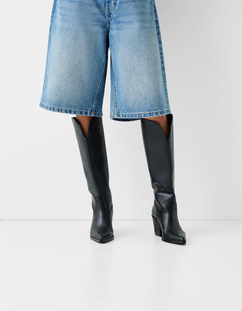 Botas tacão cowboy-Preto-1
