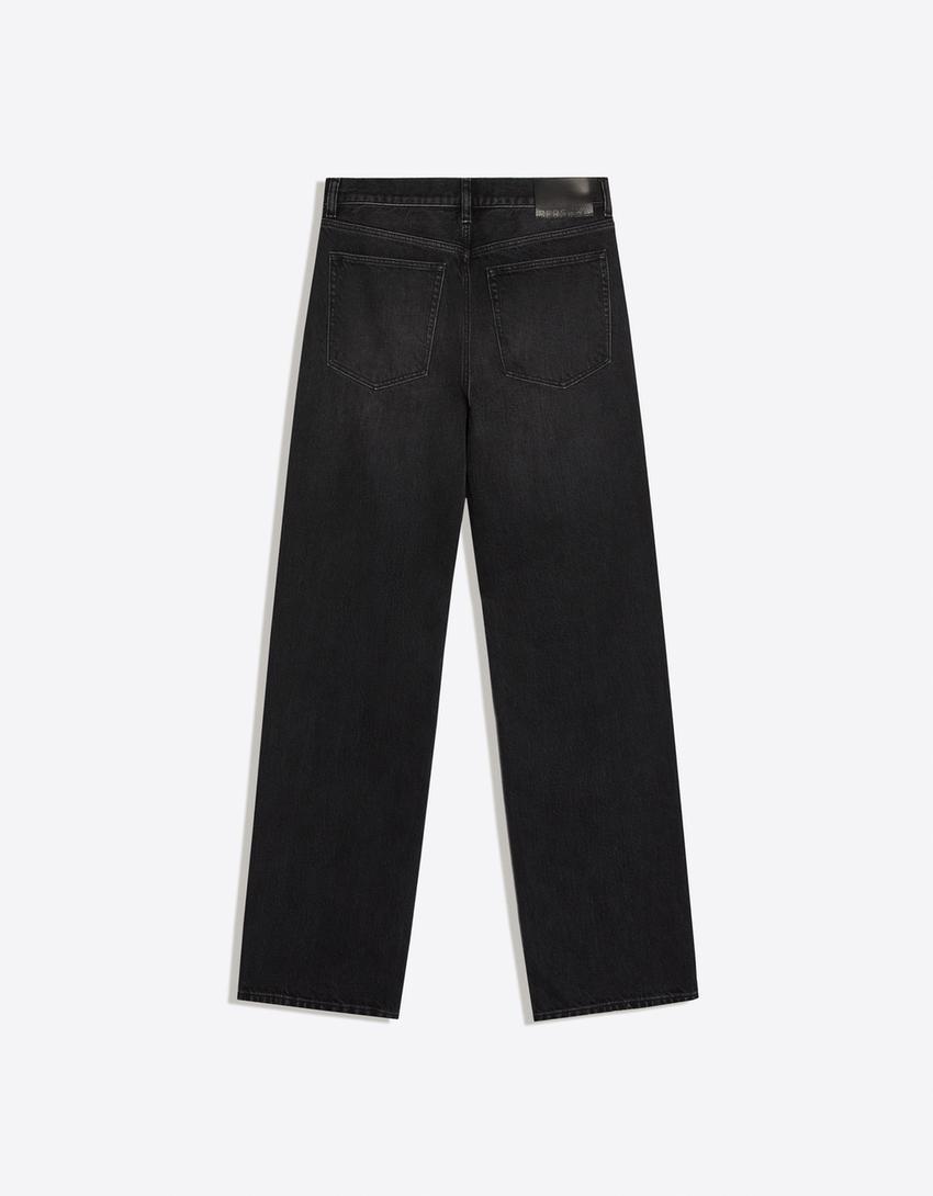 Jeans straight baggy fit-Nero