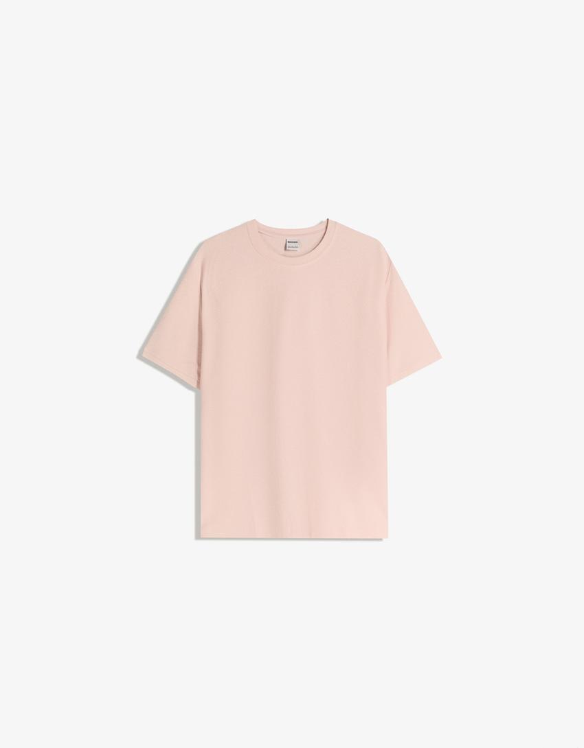 Camiseta manga corta textura-Rosa