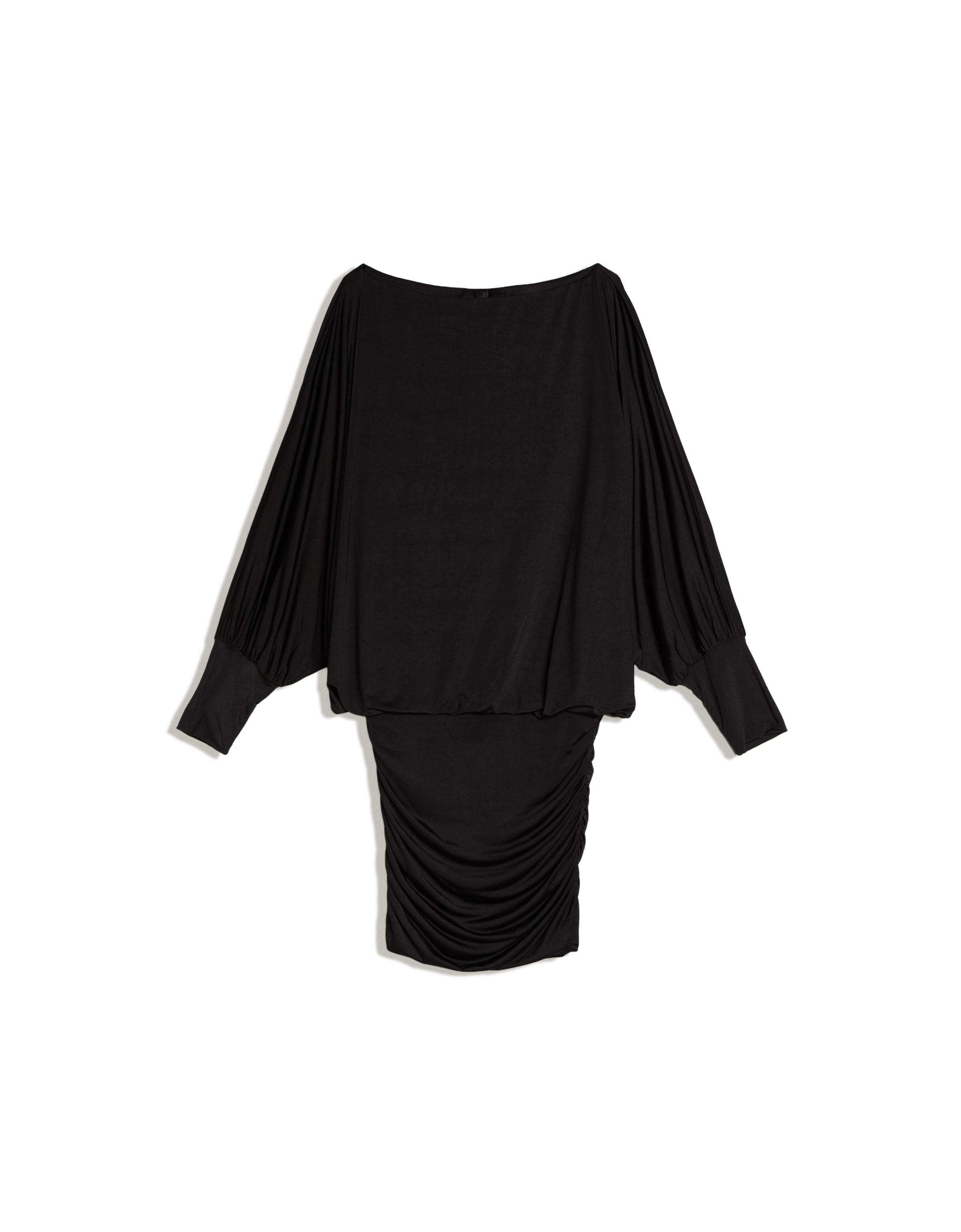 Asimetrik yaka mini elbise - Görsel 16