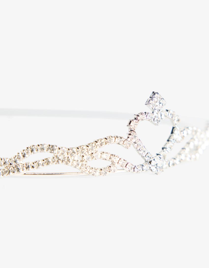 Rhinestone tiara-Silver
