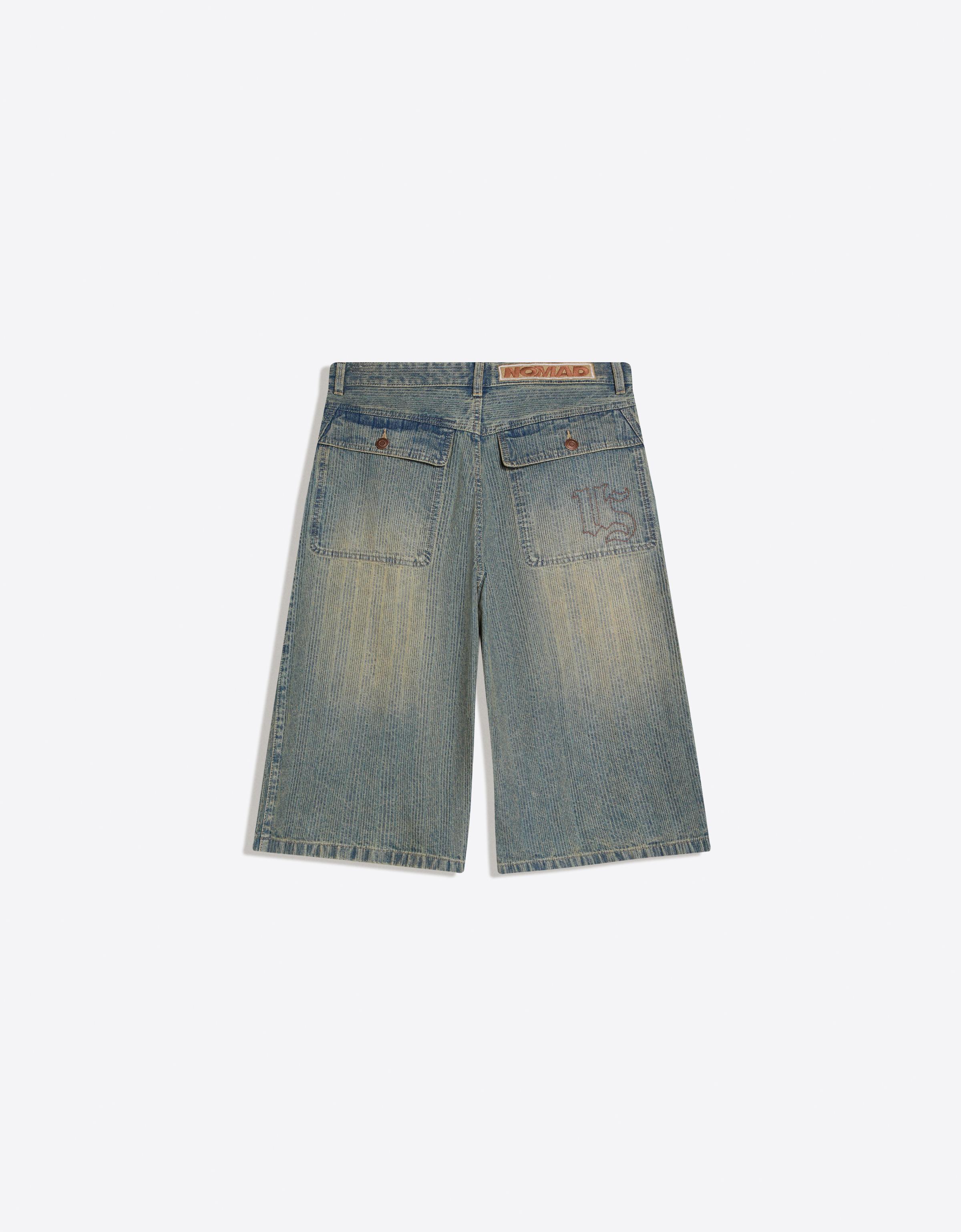 Super baggy denim Bermuda shorts — Light blue (alternate view)
