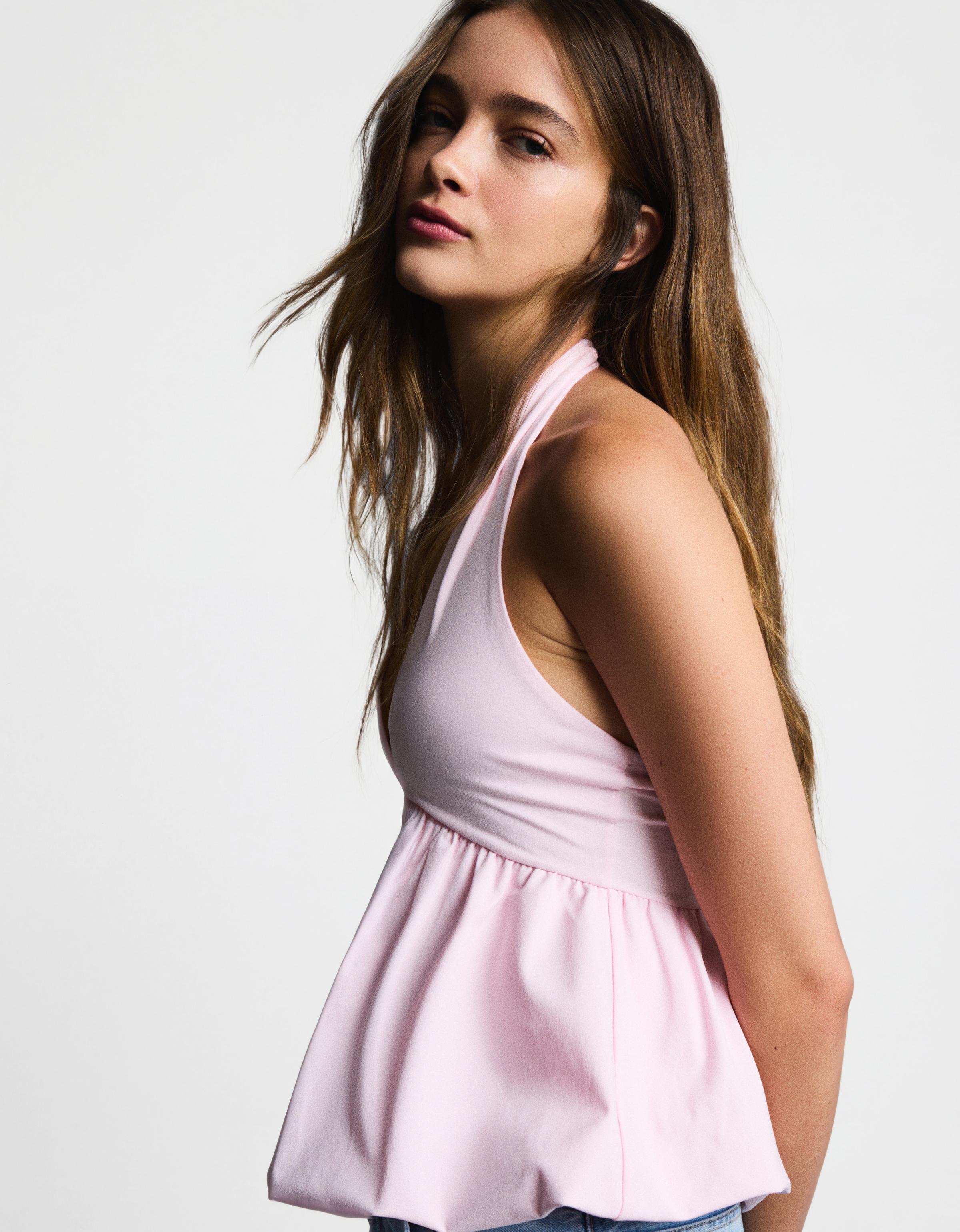 Balon efektli halter top - Görsel 24