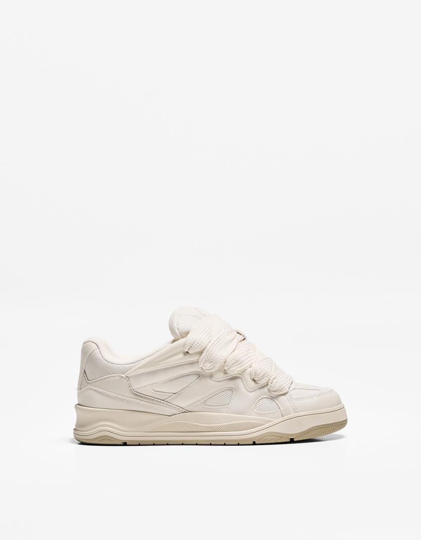 Multi-layer skater-style trainers-WHITE-0