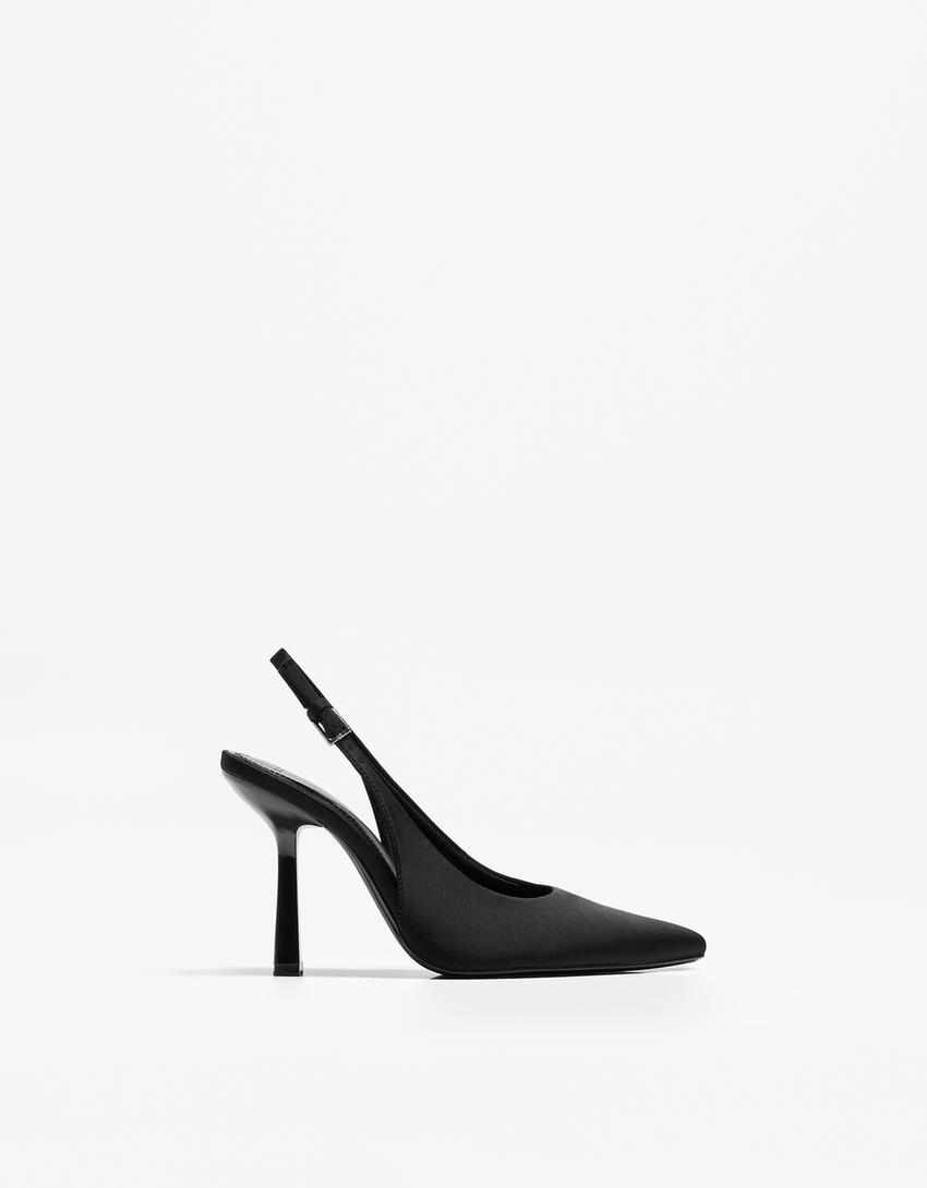 Højhælede slingback-sko-SORT