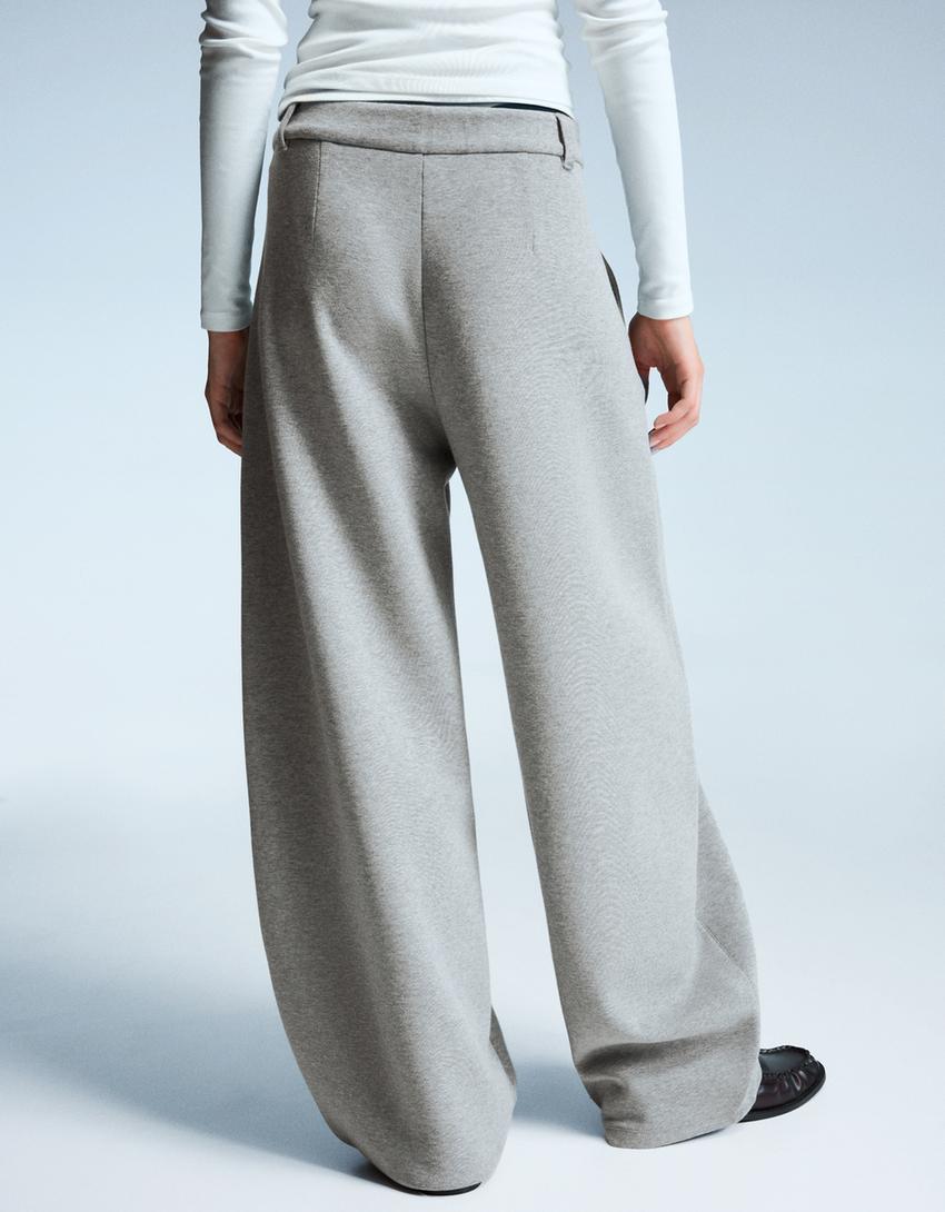 Puffärmel-Hose, tailored-Grau