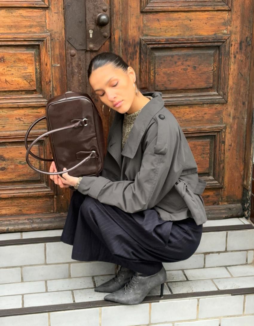 Tasche aus Kunstleder-Braun