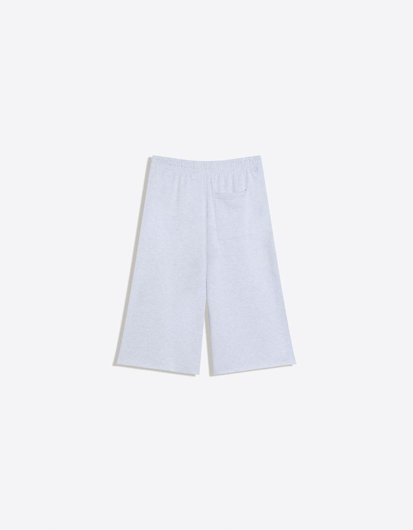 Bermudy z dzianiny dresowej-Szary