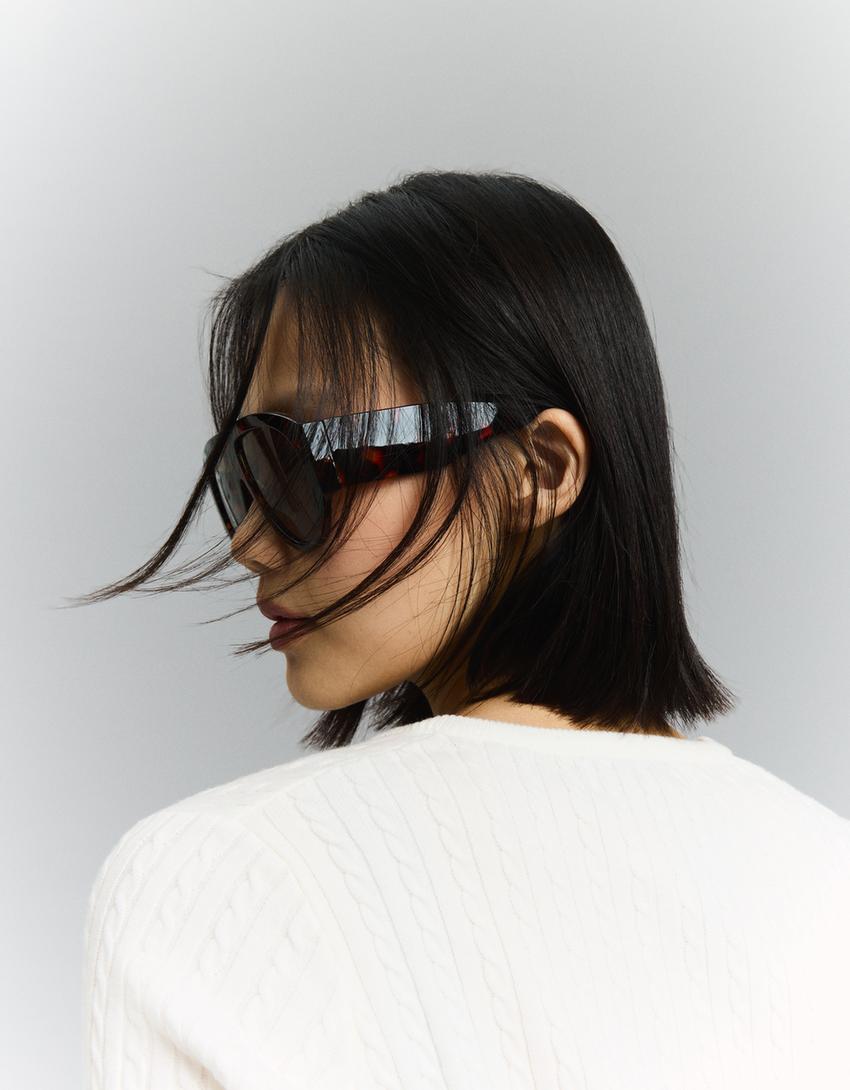 Braided button-up cardigan-Cream