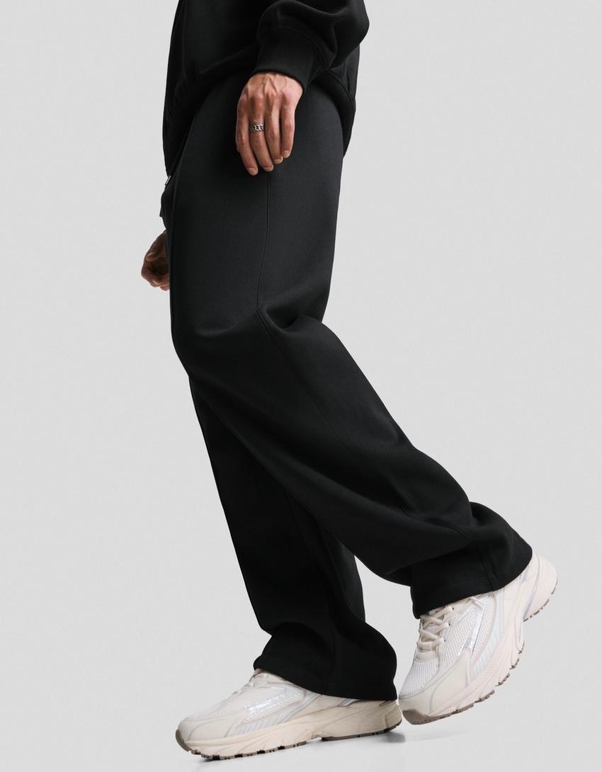 Pantalón wide leg-Negro-2