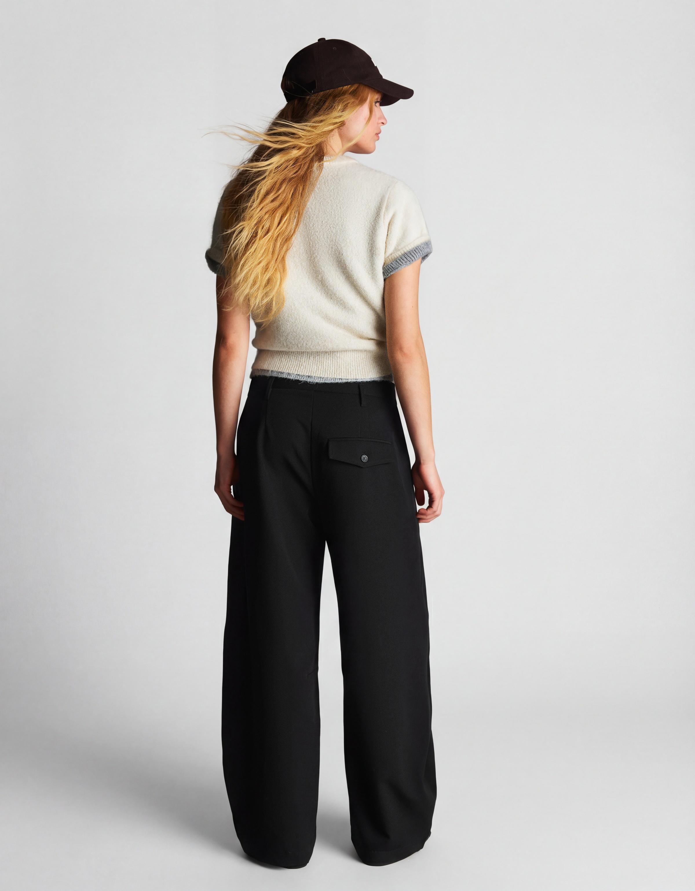 Çift düğmeli, pilili pantolon - Görsel 21