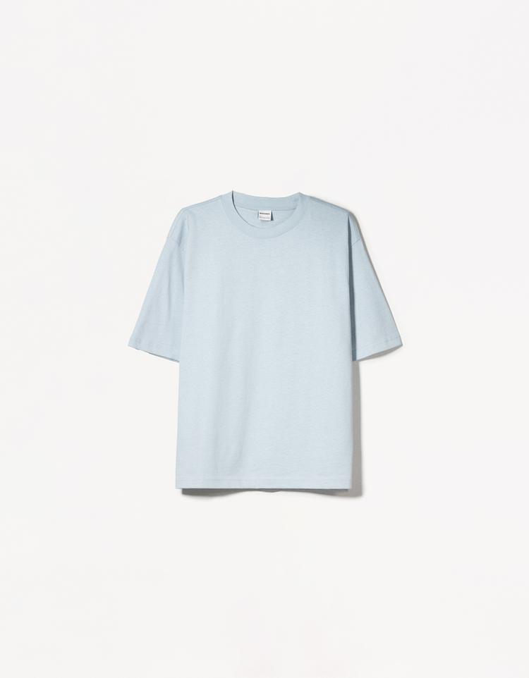 Kalın pamuklu ve kısa kollu oversize t-shirt