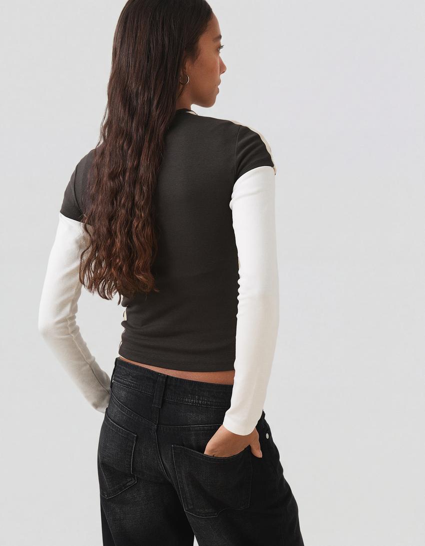 Short sleeve sport print T-shirt-Dark grey