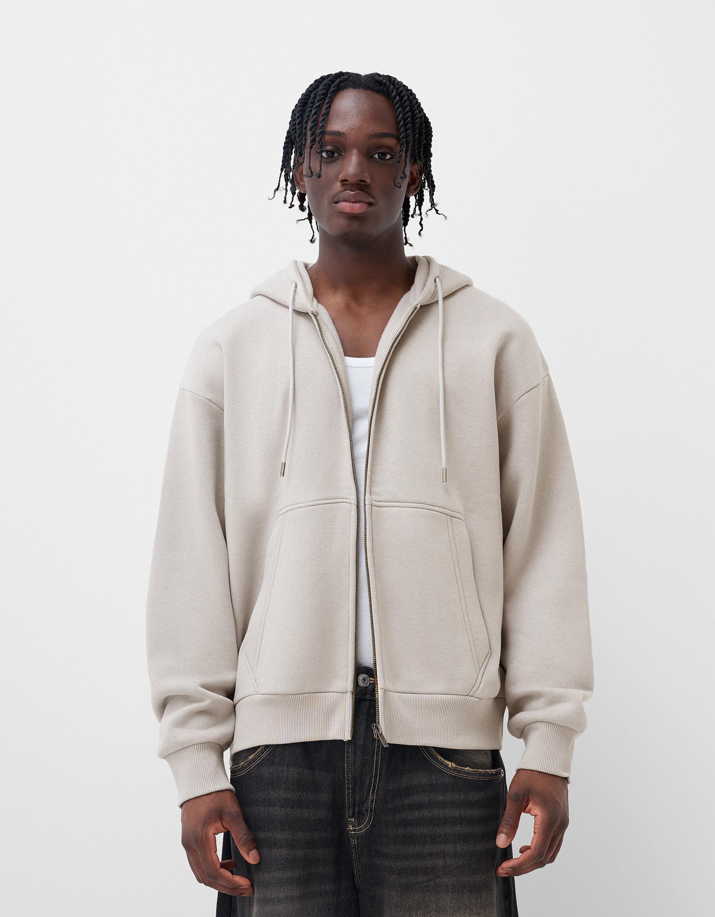 Bershka Sweatshirt Mit Reißverschluss Herren Xs Grau