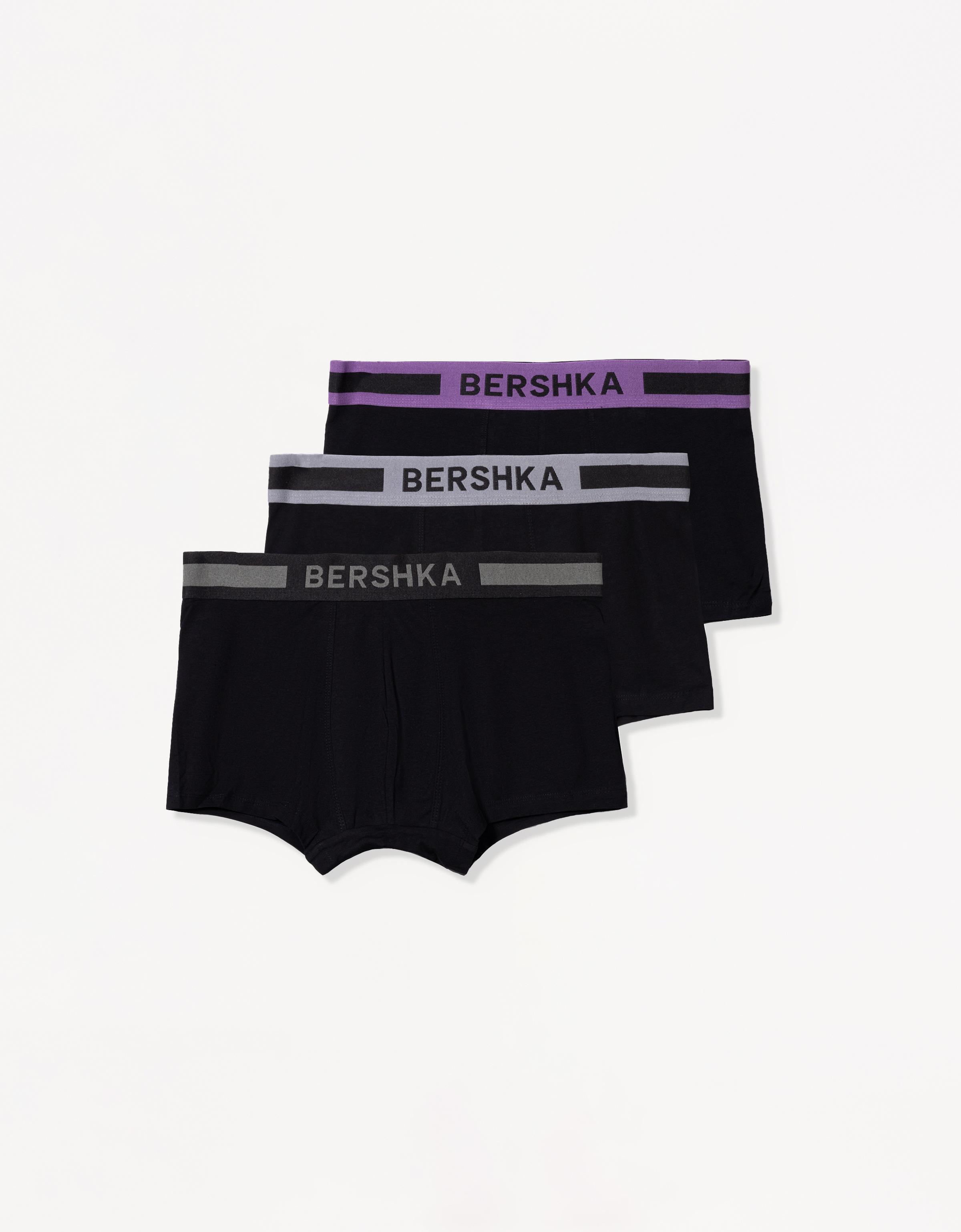 Bershka 3er-Pack Boxershorts Mit Bund Mit Print Herren L Violett