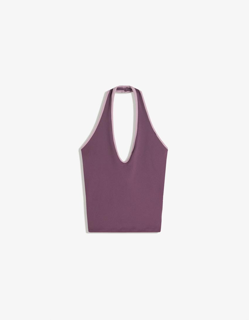 Top halter tehnic-Violet