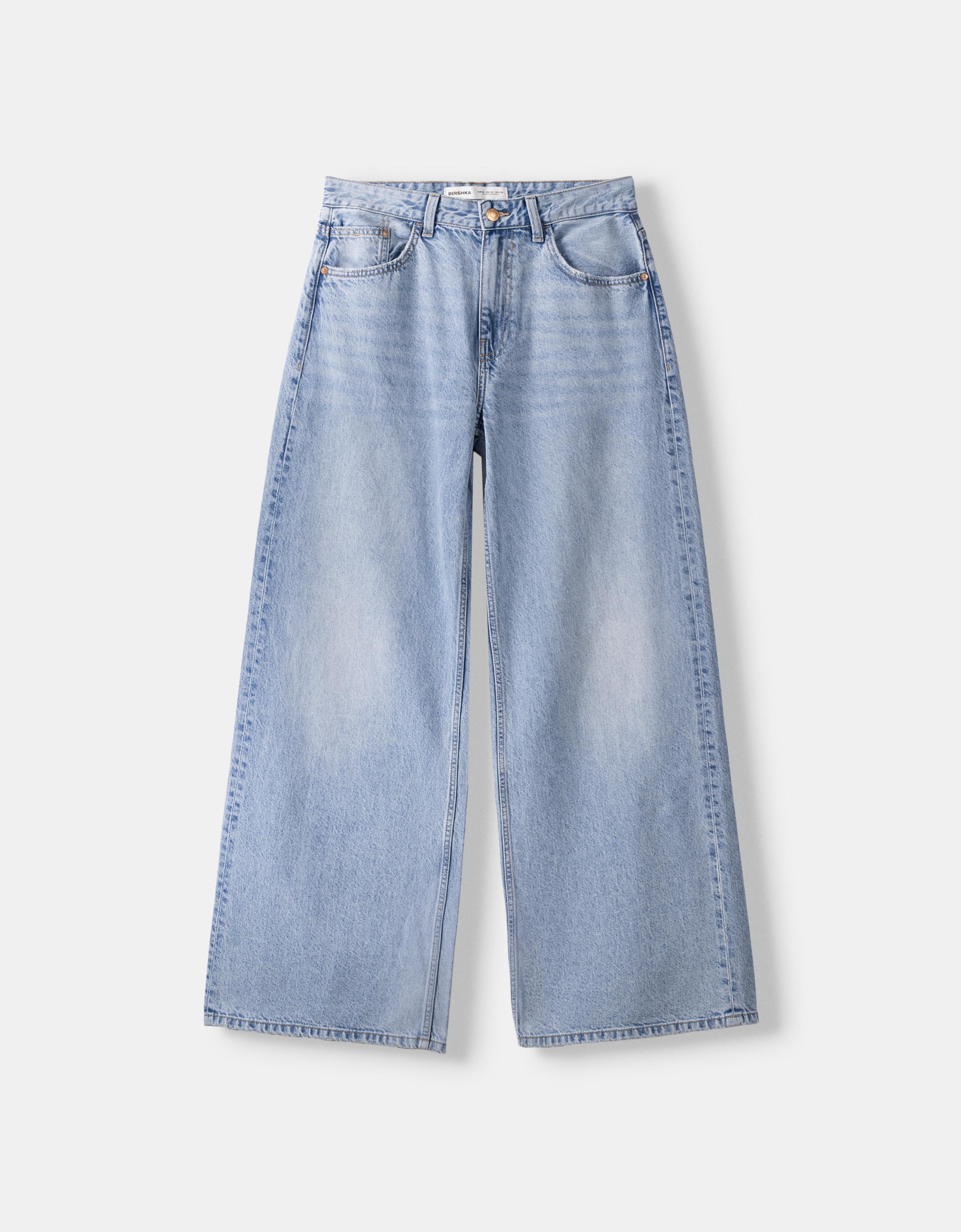 ☆ドイツ発*BERSHKA*新作*90sリップドワイドデニム/BL☆ ☆ドイツ発*BERSHKA*新作*90sリップドワイドデニム/LB