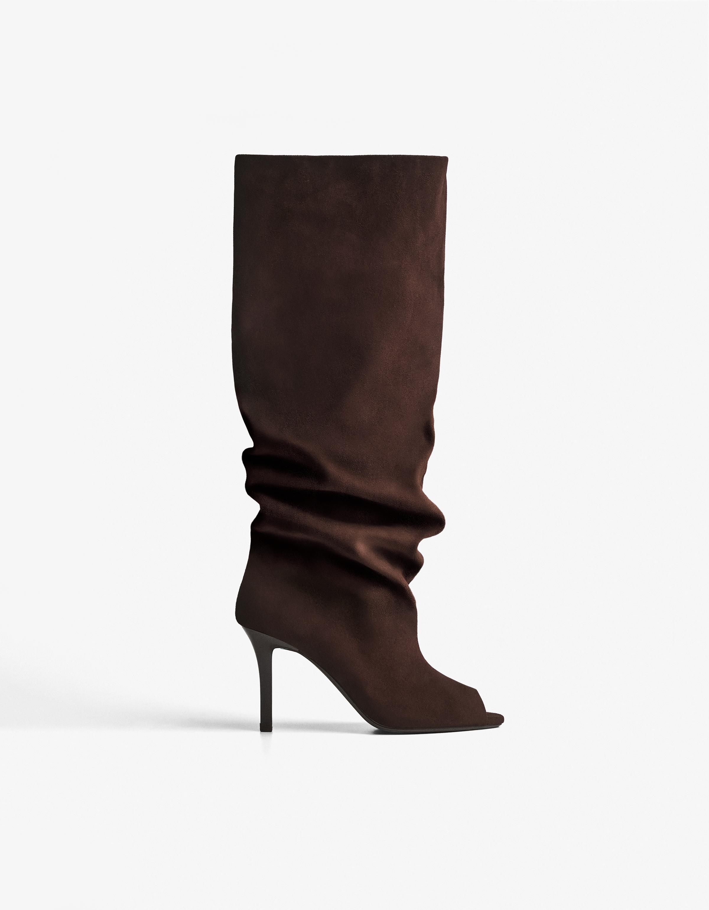 Split stiletto heel boot