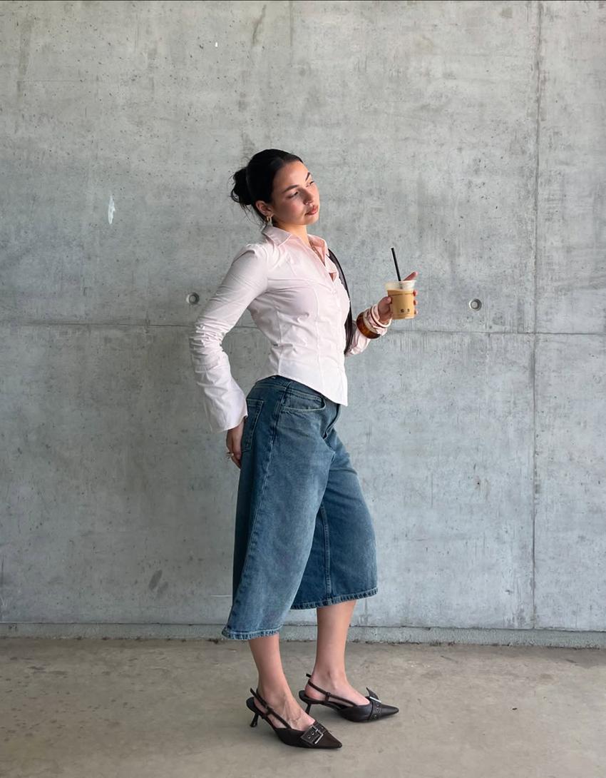 Bermudas jort denim baggy-Azul