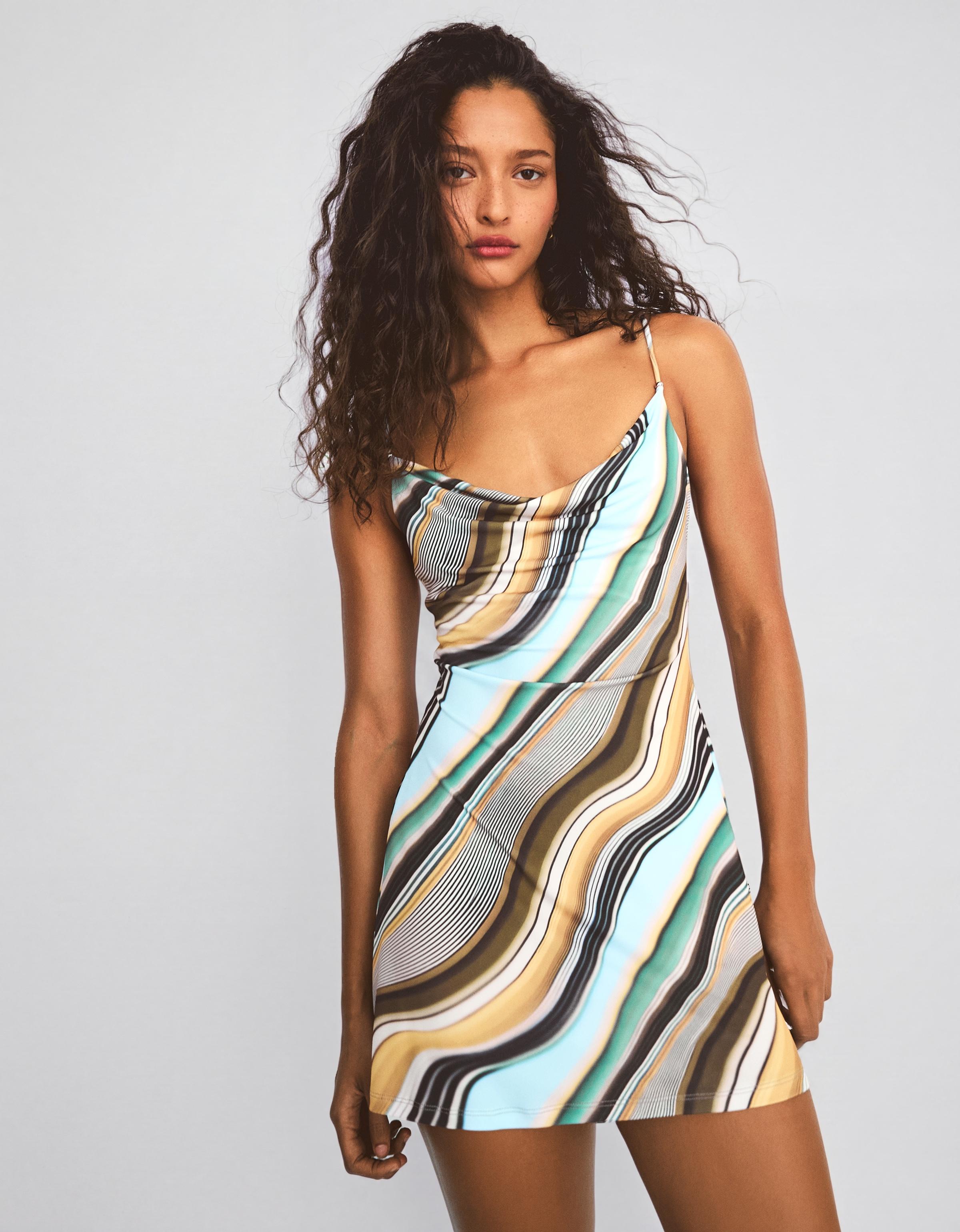 Mini halter dress — Light blue