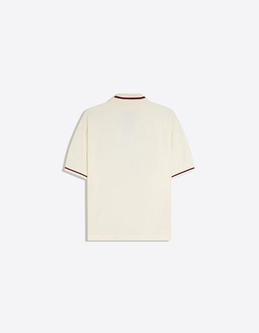 Mesh print polo shirt — Cream 6