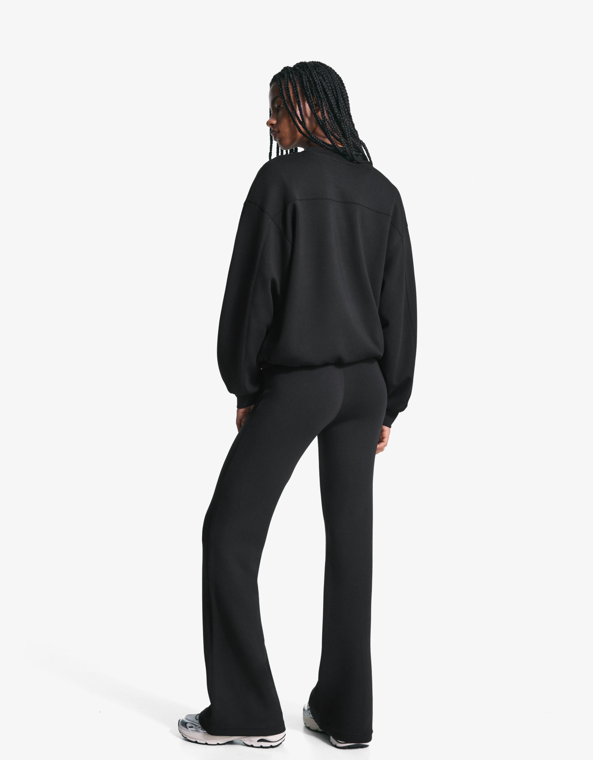 Oversize round neck sweatshirt — Black