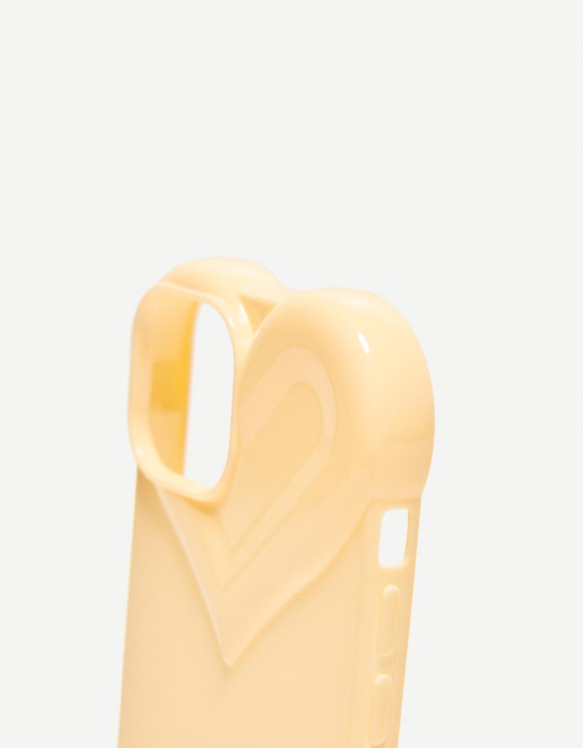 Etui na telefon iPhone z sercem-Beżowy-4