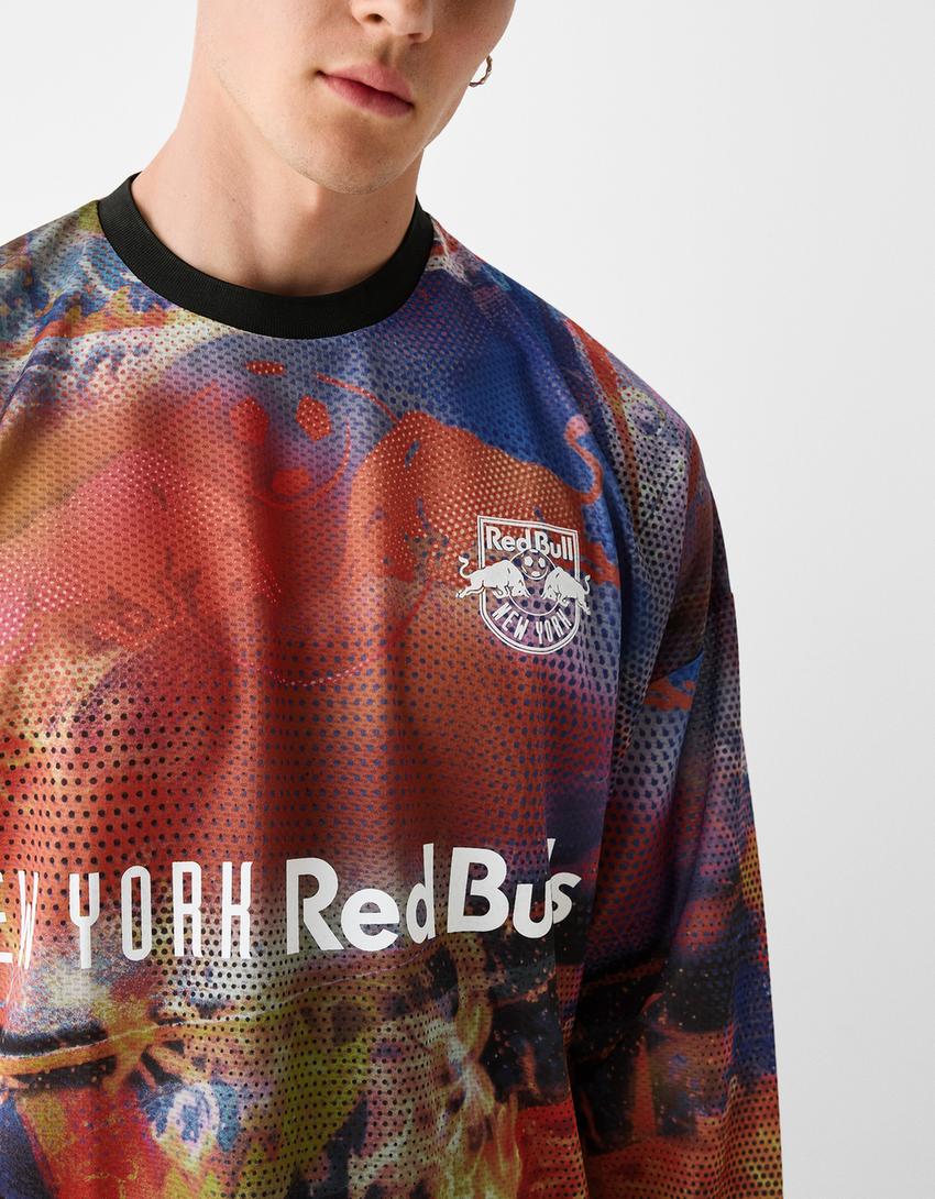 New York Red Bulls print mesh T-shirt-Orange
