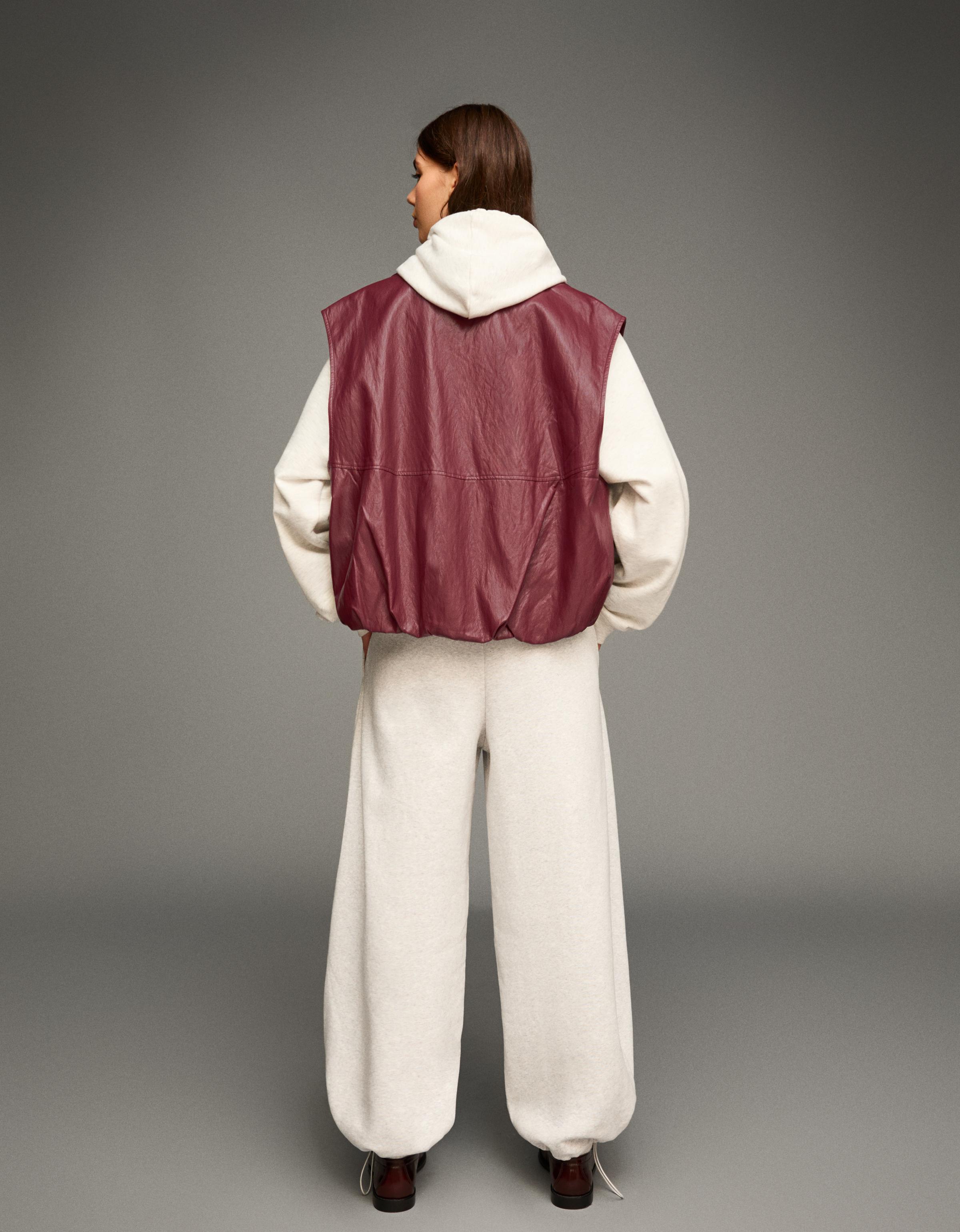 Faux leather gilet