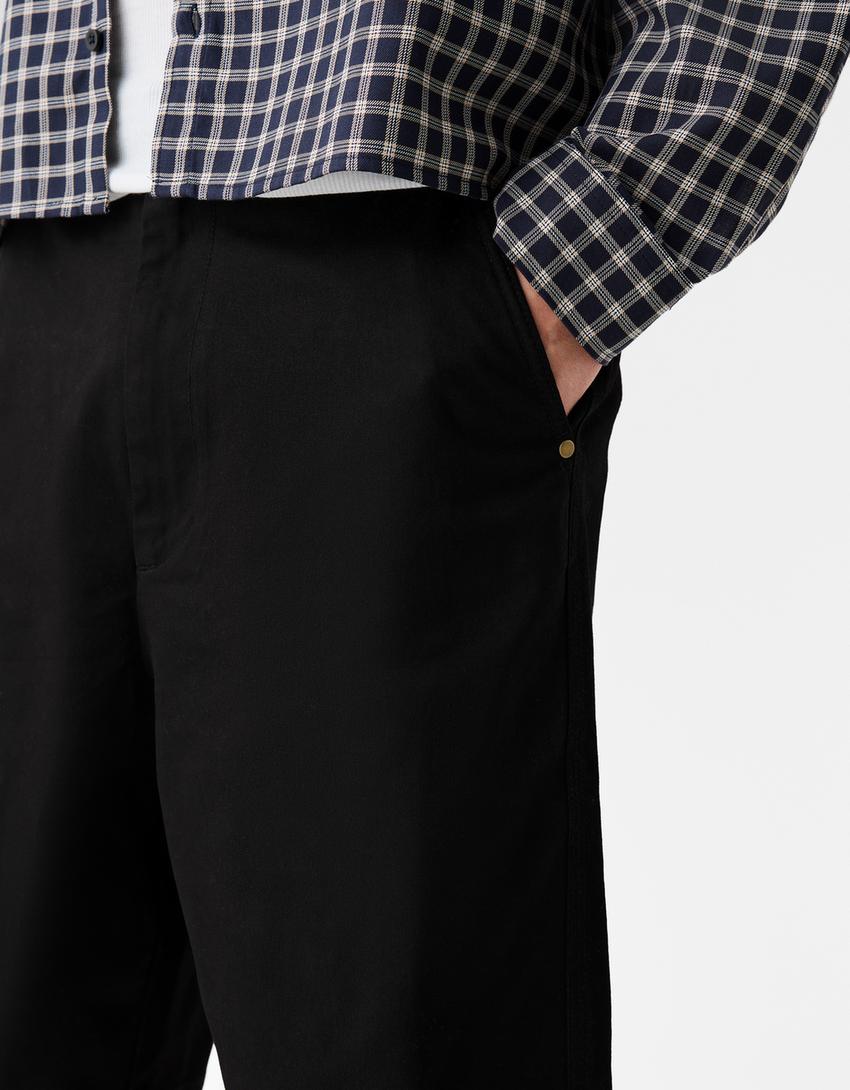 Calções bermuda skater-Preto-5