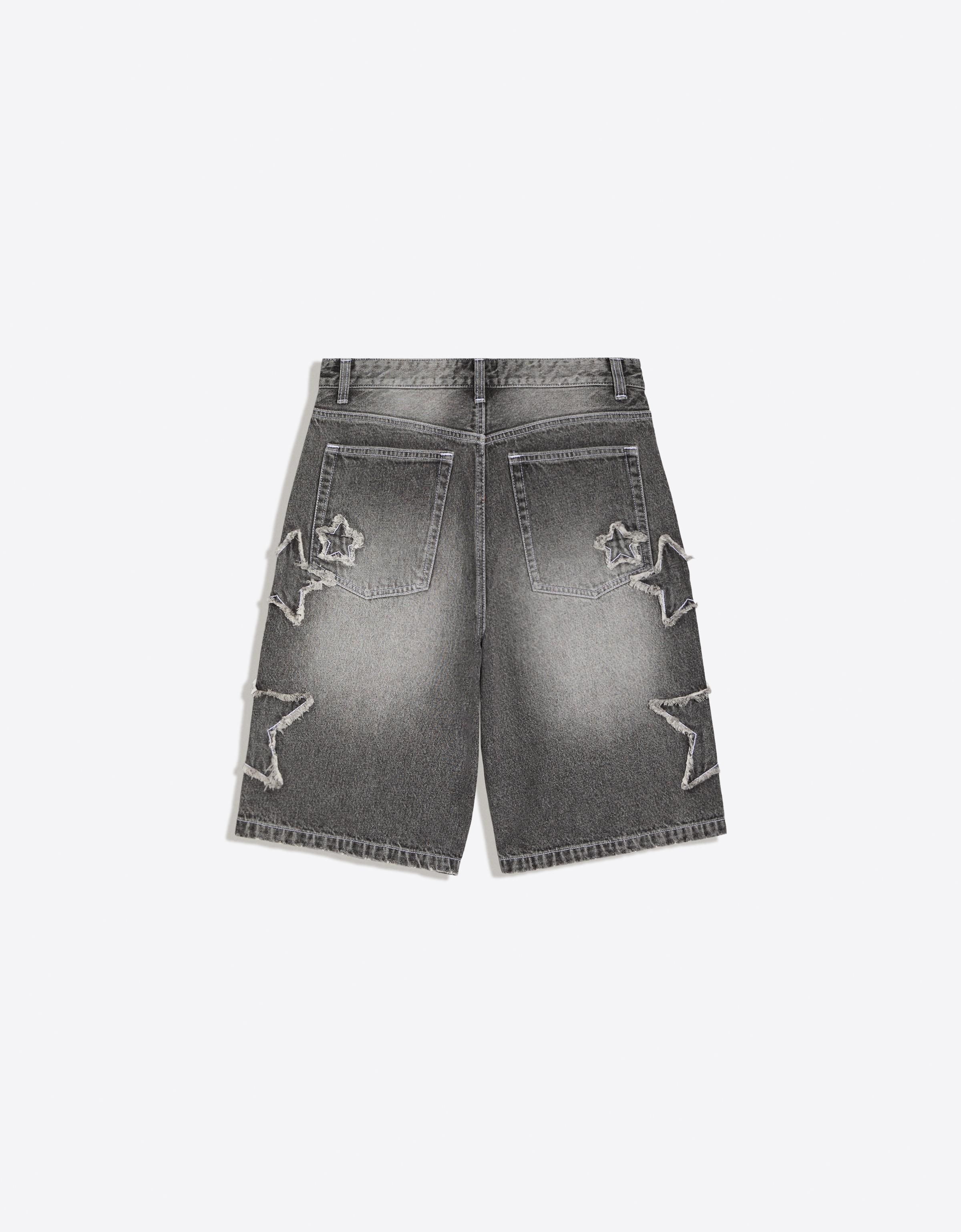Star print baggy Bermuda shorts — Grey