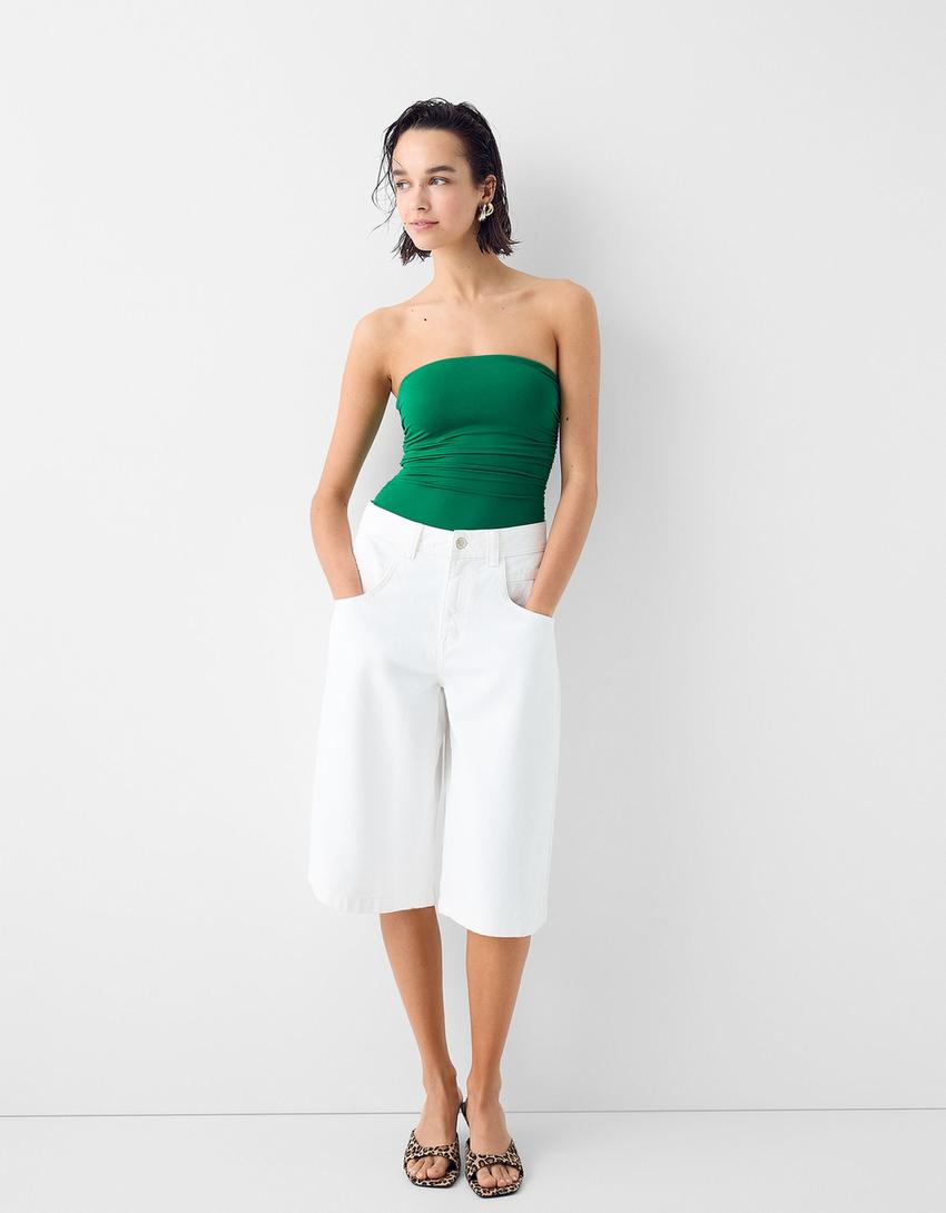 Body bandeau froncé-Vert-3