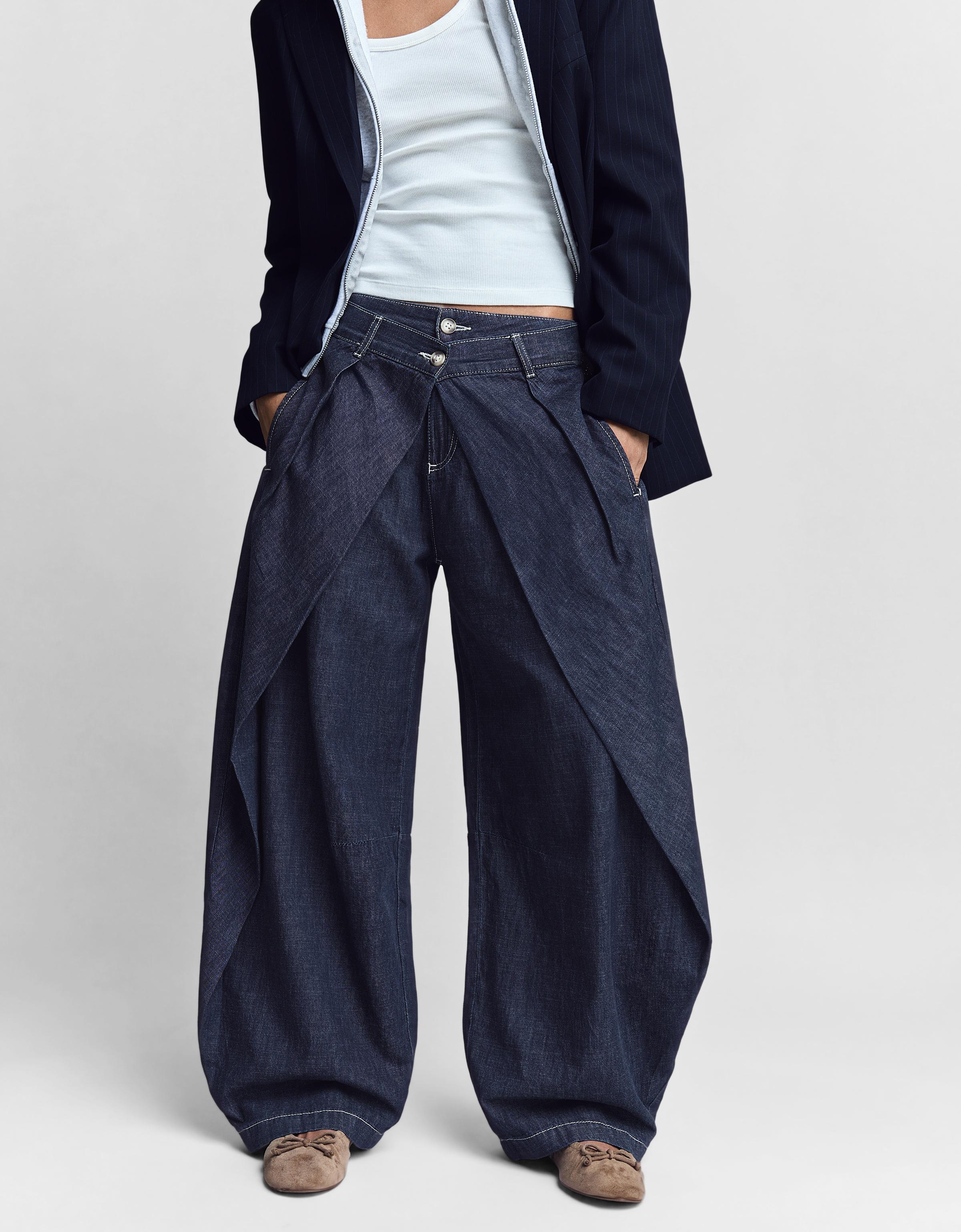 Düşük bel pilili balon jean - Görsel 34