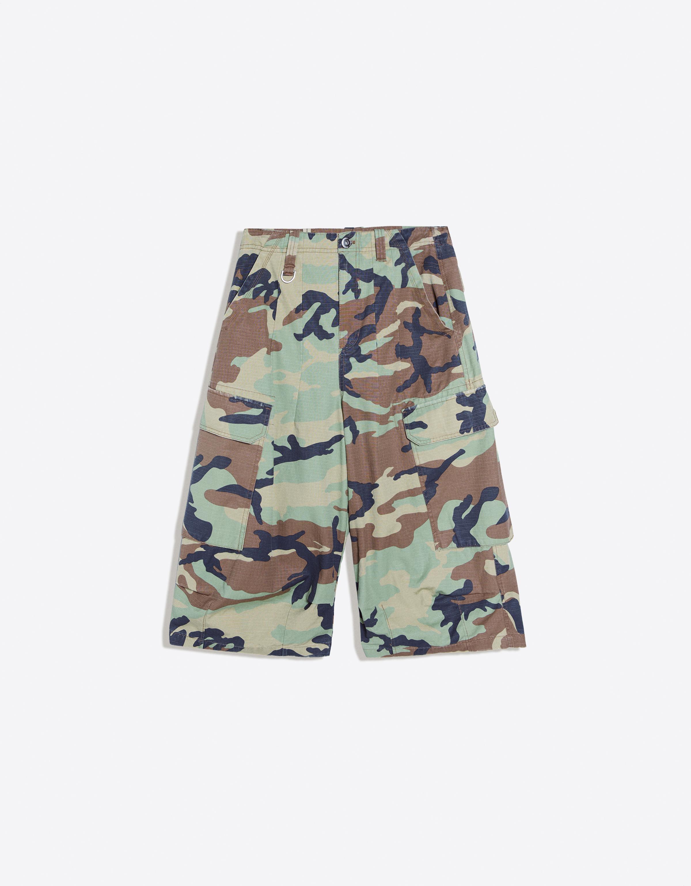 Printed cargo Bermuda shorts — Khaki