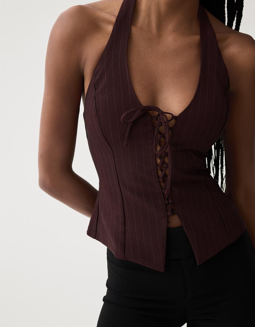 Bengaline halter top-Red-1