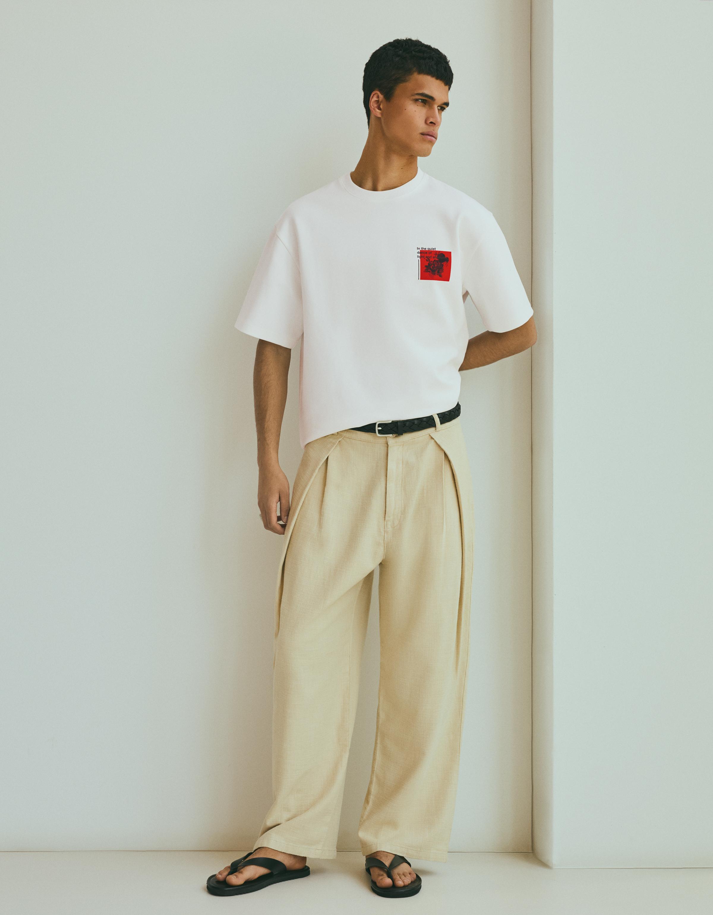 Printed interlock sweatshirt — Off white