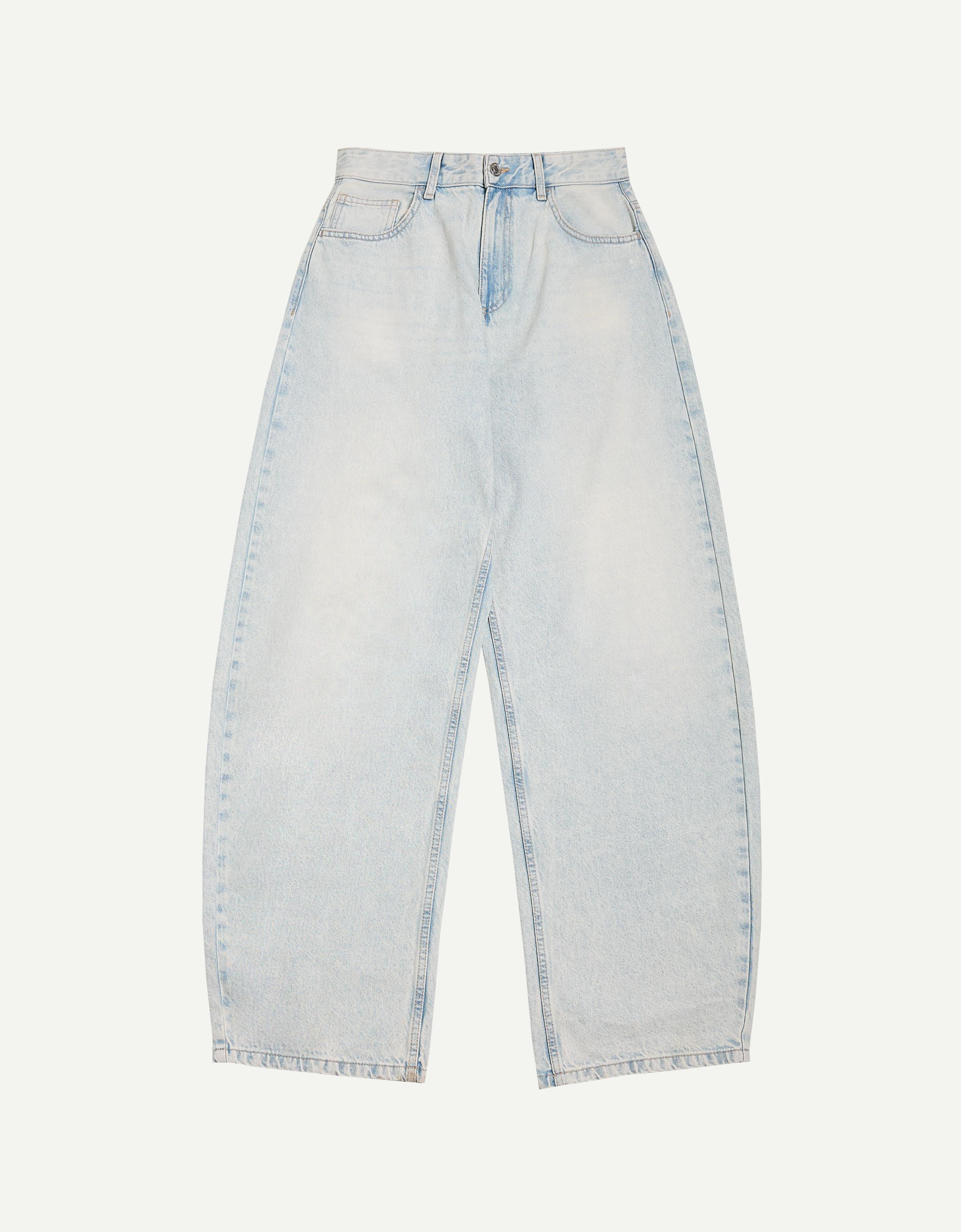 Yüksek bel geniş paça barrel fit jean - Görsel 116