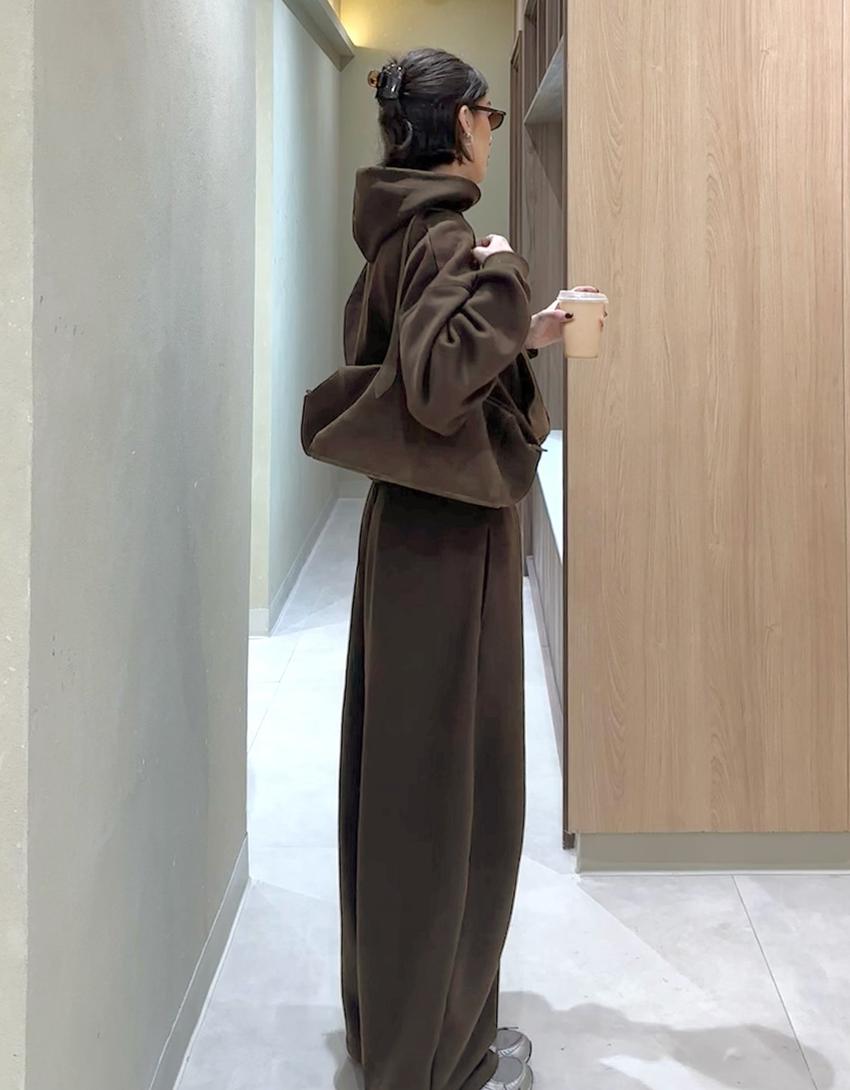 Stoperli barrel fit şardonlu pantolon-Kahverengi