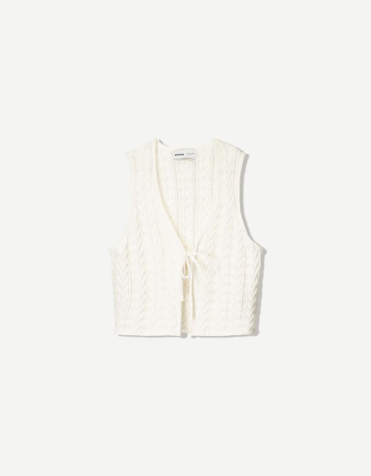 Rustic vest with tie detail
