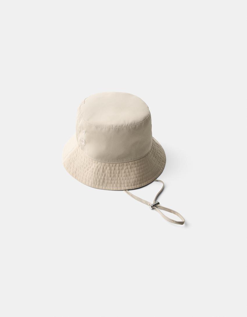 Embroidered bucket hat-Cream-4