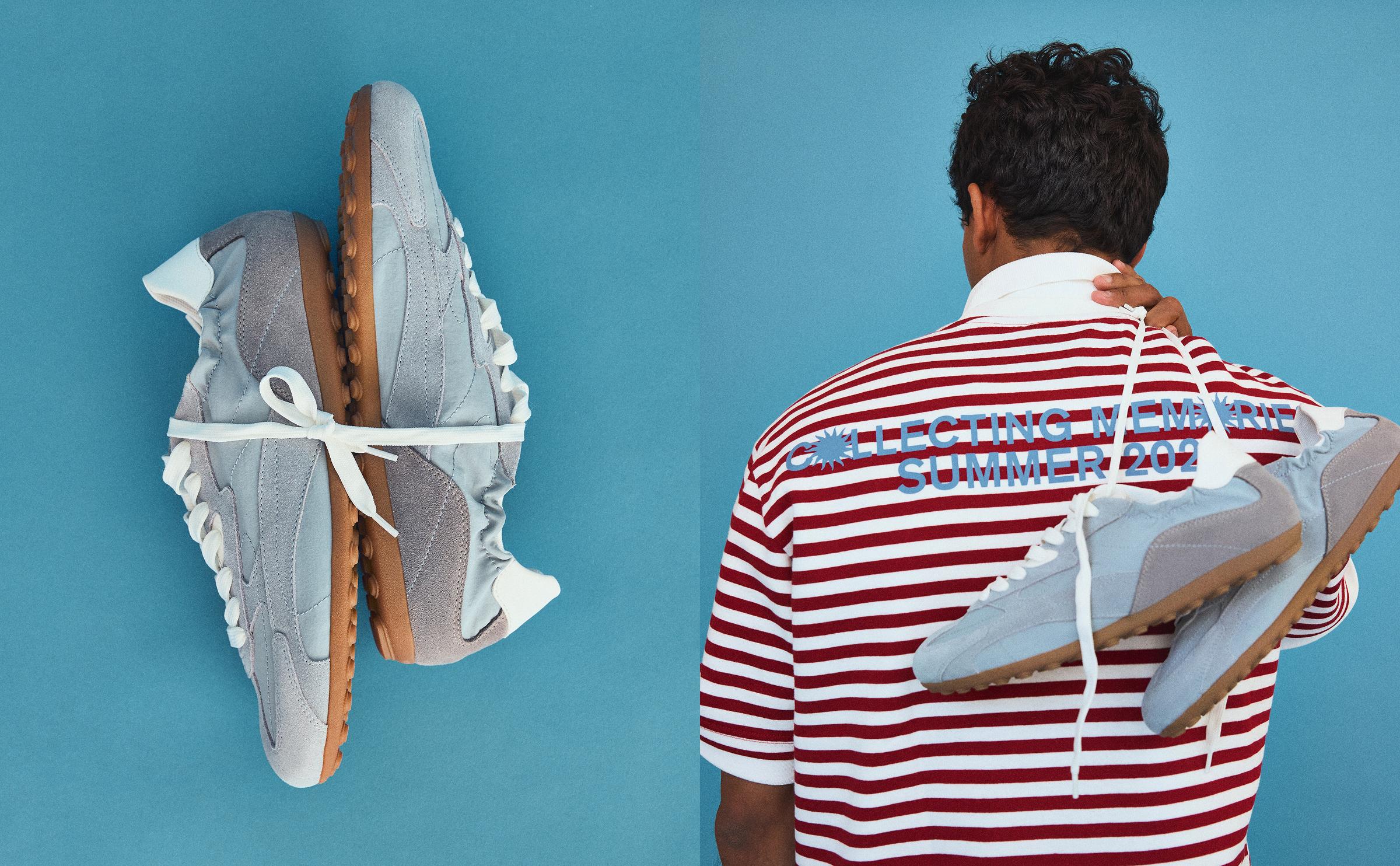 SLIM RETRO STYLE TRAINERS — BLUE
