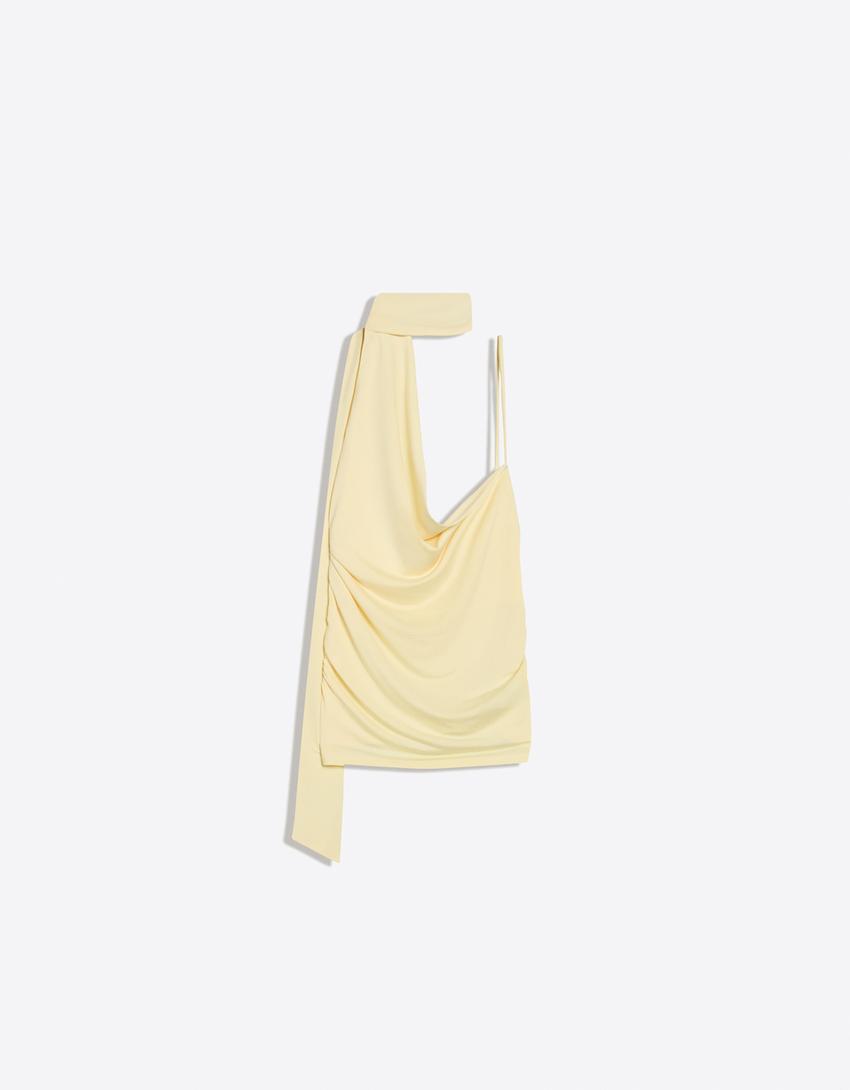Asymmetric scarf top-Yellow