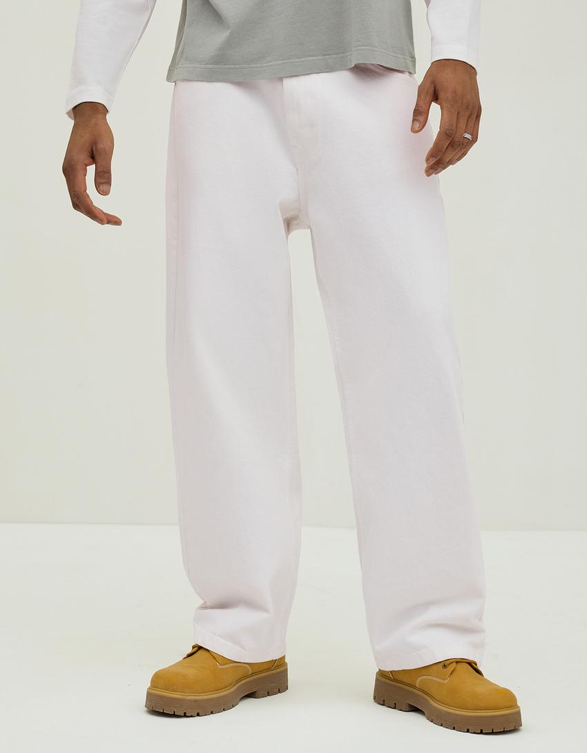 Baggy jeans-White