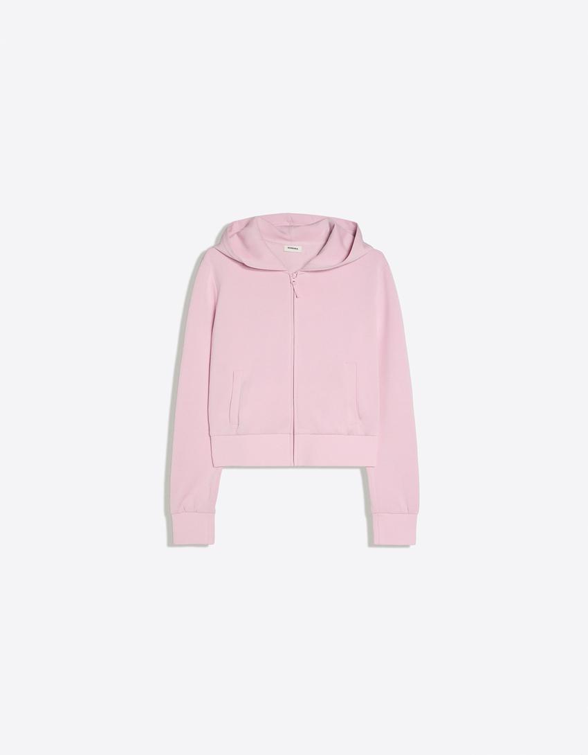 Zip-up hoodie-Pink