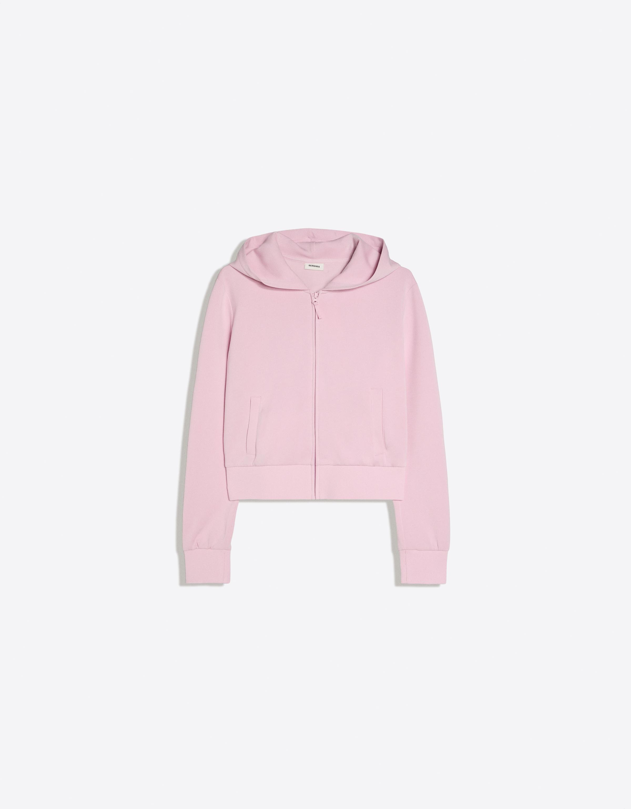 Bershka Fermuarlı kapüşonlu sweatshirt görsel 2