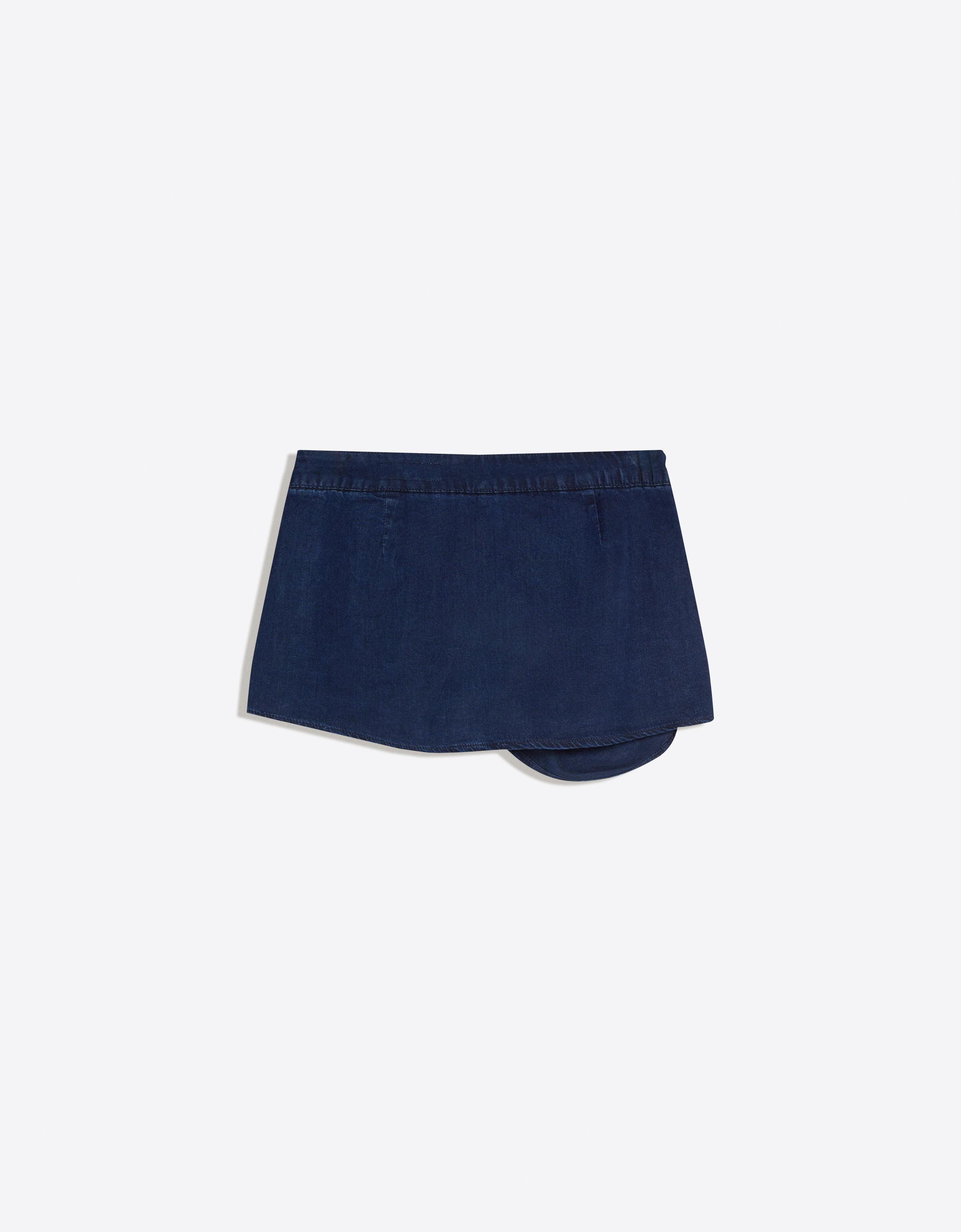 Denim mini skort