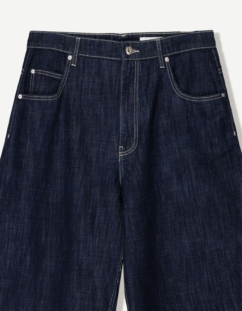 Bermuda jort denim super baggy-Marine-3
