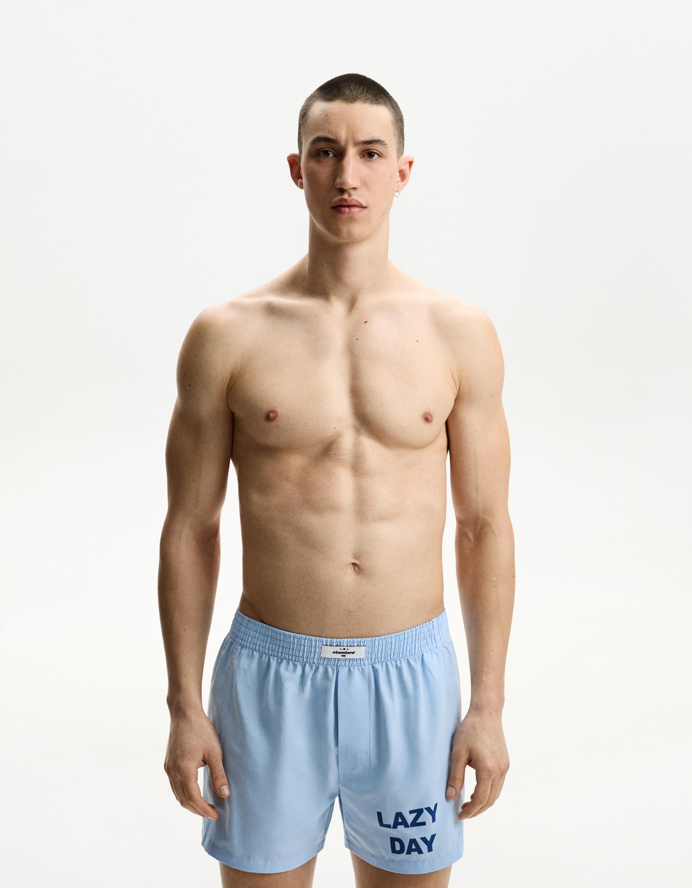 Bershka Doppelpack Boxershorts Mit Print Herren S Hellblau