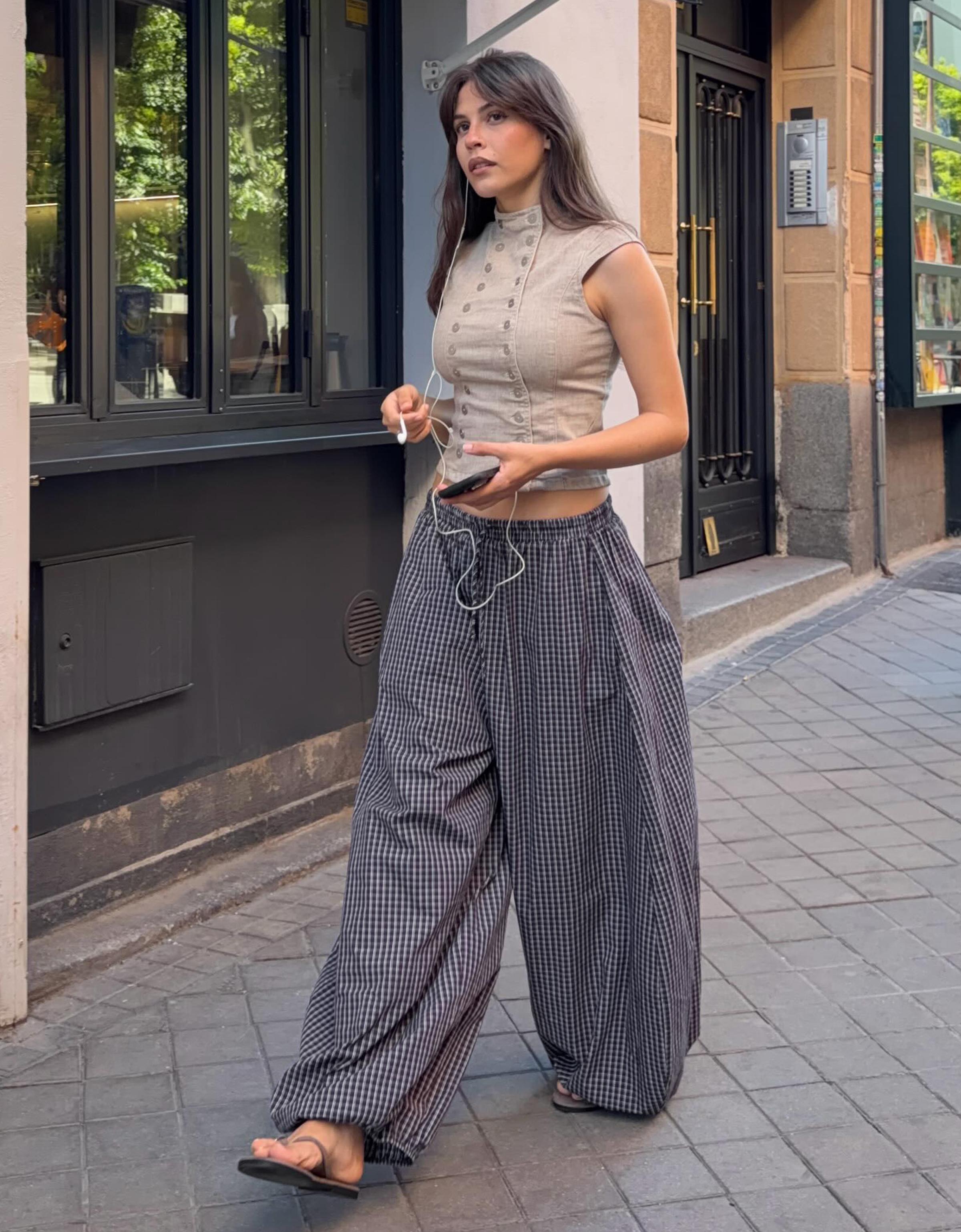 Poplin bloomer trousers — Maroon