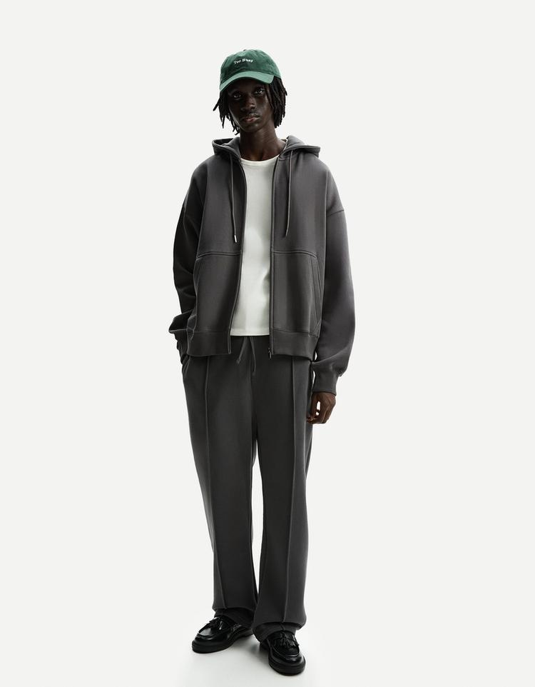 Pantalón wide leg felpa